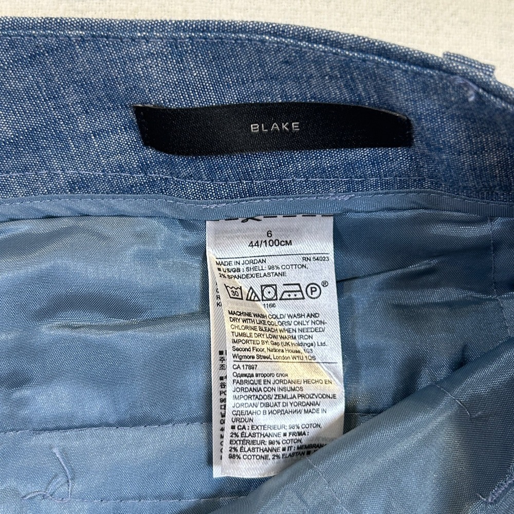 Women's Banana Republic Blake Wide Leg Pants Blue Linen Blend Mid Rise Sz 6 NWT - Picture 11 of 11